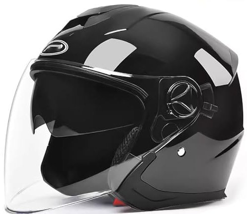 stdpcxz Caschi Cromwell, Casco Scodella Vintage Con Visiera Casco Moto Jet Omologato DOT/ECE, Moto Mezza Casco Moto Cruiser Chopper Casco Motociclista Adulto Casco Moto Scooter 2,58-62CM