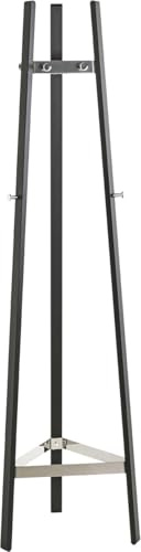 HAKU Garderobenständer chrom, schwarz, Metall Standgarderobe - Maße: B 47 x H 177 x T 47 cm, Style: Modern