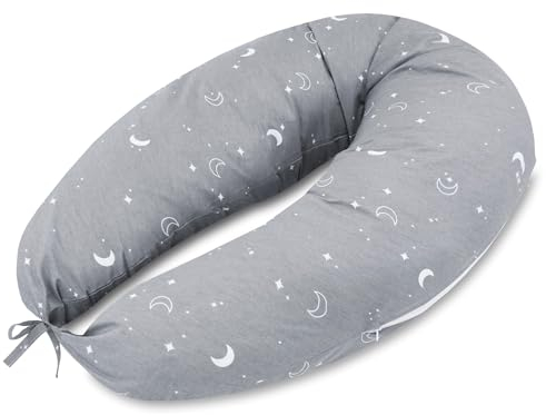 Totsy Baby Seitenschläferkissen 190 cm Komfortkissen - Schlafkissen mit Bezug Seitenschläfer Kissen Body Pillow Seitenschlafkissen mit Reißverschluss Monde