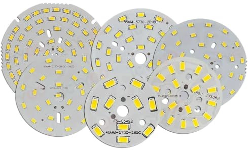 ADZJOY Placa Base de Aluminio de 3-36 W con Cuentas, lámpara Colgante de luz descendente Redonda, Placa de modificación de Fuente de luz, Panel de luz LED SMD 5730(Neutral White,5pcs 5W(50MM))