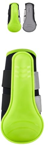 Marengos - Reflex Gamaschen für Pferde (2er Set) | Reflektierende Pferdegamaschen | Dressurgamaschen & Geländegamaschen | Weiches Innenmaterial | Pferdebeinschutz in Neongelb | Größe L