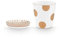 PIP STUDIO Dot Delight Taza sin asa y bandeja para té, color blanco y dorado, 230 ml