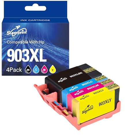 Superprint 903 XL Patronen (Mit-chip) Multipack Kompatibel für HP 903XL Ink Cartridges Officejet 6950 6962AIO Officejet Pro 6960 6961 6963 6964 6965 6966 6968 6970 6971 6974 6976 6978 6979AIO Druckerp