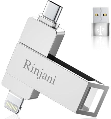 USB Stick 512GB für iPhone Apple Zertifizierter, (Ohne App)Rinjani USB C Stick für iPhone 15/16,OTG Android Handy,iPad,Mac,Tablette,PC,USB 3.0 Speicherstick Fotostick Externe SSD 3 in 1 MFi Lightning