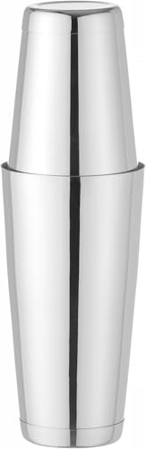 HENDI Cocktail Shaker, BarUp, Tin-on-Tin Boston-Cocktailshaker, polierte Ausführung, Cocktailmixer mit 2 gewichteten Bechern: 0,6L & 0,8L, Edelstahl, silber (Packung mit 10)