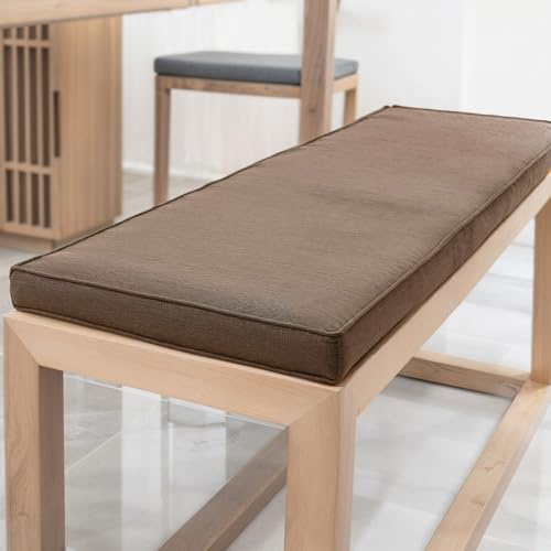 YFHT Bankauflage 70x40x5cm waschbares Bankkissen aus Leinen mit Rutschfester Unterseite und Paspel, Sitzkissen für Gartenbank, Terrasse, Innen Fensterbank, Flurbank, Rattanstühle usw