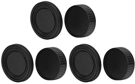 Qukaim Kit de cache avant en plastique noir pour objectif portable Minolta MD, comprend un cache d'objectif et un capuchon avant