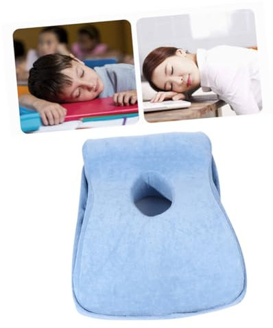 Alipis Schlafkissen Fürs Büro Leicht Und Tragbar Ergonomisch Geformt Kopf-Nacken-Kissen Elastisch Und Luftdurchlässig Wurfkissen Für Reisen Und Camping Himmelblau