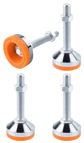 Tycoonest 4 PCS M16xThread 100xBase 60 Leveling Feet Adjustable Carbon Steel Machine Feet Heavy Duty Furniture Leveler for Furniture,Table, Cabinets, Workbench