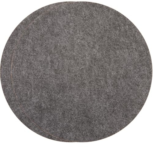 craspire 2 Stück Vinyl Schallplatten Filzunterlage Plattenspieler Plattentellermatte 11.6 Zoll Grau rutschfest Antistatisch Flach Rund Schutz Für CD Player Woll Slipmat Matten Für Gedämpfte Resonanz