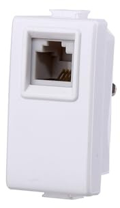 Elektronova Prise téléphonique RJ11 compatible Bticino Matix connexion type K10 couleur blanche - Pack 1 pièce