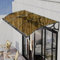 Toldo de aluminio para puerta con cubierta de policarbonato, protección UV y lluvia, puerta delantera, persiana para exteriores, color marrón, 80 x 500 cm