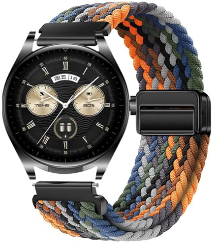 GIOPUEY Correas Magnética Compatible con Huawei Watch Buds, Correa Tejida de Nailon Suave [Unisexo] [Transpirable] - Colourful