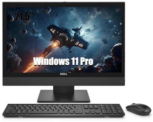 DELL Optiplex 5250 All-in-One Desktop Computer PC, Mit 21.5-Zoll-Monitor, Intel Core i7-6700, 8GB RAM, 256GB SSD, WiFi, Bluetooth, US QWERTY Tastatur, Windows 11 Pro (Generalüberholt)