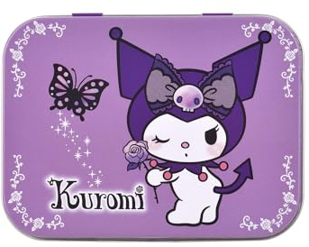 Home-Flair Kinder Pflaster-Box mit 24 bunten Motiv-Pflastern in Metalldose – Hautfreundlich & Wasserabweisend – Motive: Paw Patrol, Hello Kitty oder Glücksbärchis (Kuromi, 3 Boxen)