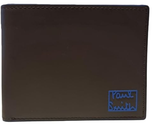 Paul Smith Kompakte Geldbörse aus Leder mit Kontrast-Logo, Braun