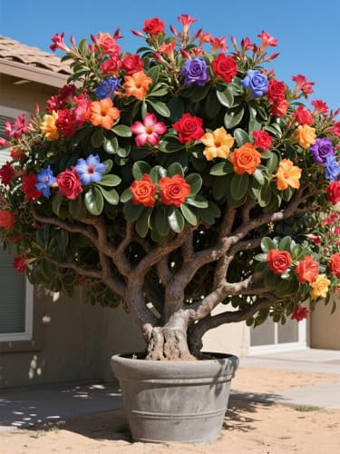 Tubérculos de rosa del desierto/Rosa del desierto perenne resistente/Decoración de macetas de jardín/Bajo mantenimiento-1 Rizoma-D