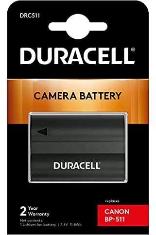 Duracell DRC511 Premium Analog Canon BP-508 BP-511 BP-512 BP-514 BP-522 P-535 Battery 7.4V 1600mAh, gray