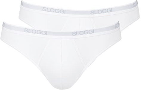 sloggi men Basic Mini 2p, Slip Uomo, Bianco (White), 5