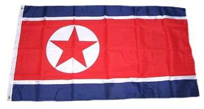 Flagge Nordkorea 90 x 150 cm Fahne mit 2 Ösen 100g/m² Stoffgewicht Hissflagge zum Hissen