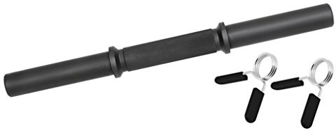 Bad Company Black-Oxid Kurzhantelstange mit glatten Auflageflächen inkl. Federverschlüssen 30/31 mm I Kurzhanteln in 35/40/45 und 51 cm einzeln oder als 2er Set I Max. 80 kg