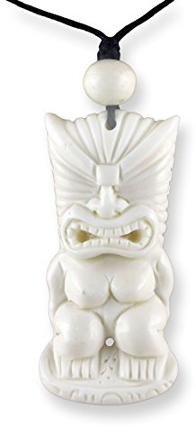 Island Piercings Halskette Handgefertigter Amulett Anhänger Maori Tiki aus Knochen PB358