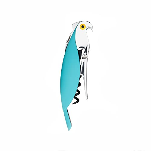 Alessi | Parrot AAM32 AZ - Tire-bouchon pour Sommelier en Fonte d'Aluminium et PC, Bleu Clair