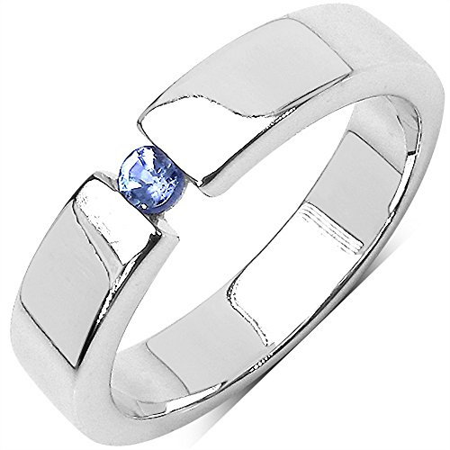 Schmuck-Schmidt-Vorsteck-,Verlobungsring,Freundschafts-Ring mit Tansanit-Silber Rhodiniert-Gr.57