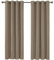 Deconovo Blickdichte Gardinen Ösenvorhang Blickdicht Vorhang Verdunkelung, 240x135cm(HöhexBreite), Taupe, 2er Set