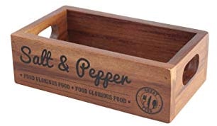T&G 27050 Acacia Food Glorious Food ‘Salt & Pepper’ Mill Crate / Work Surface and Dining Table Protector, 16 x 9 x 5 cm