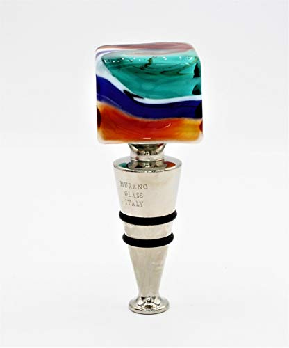 Vinciprova Le Gemme di Venezia Bouchon Bouteille Acier et Verre de Murano Made in Italy