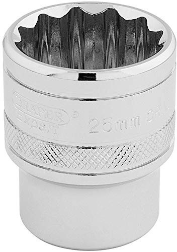 Draper 33418 1/2 Square Drive 12 Point Socket, 25mm Size