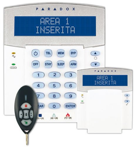 PARADOX K32LX/86 Tastiera con ricevitore radio bidirezionale integrato, gestisce 32 zone senza fili e 32 telecomandi 868MHz
