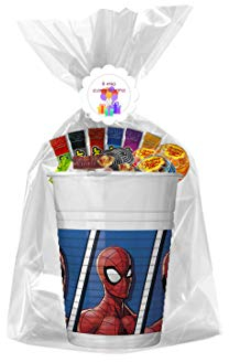 Regalini Originali per fine festa fai da te con Bicchieri Personaggio e Dolciumi (Spiderman)