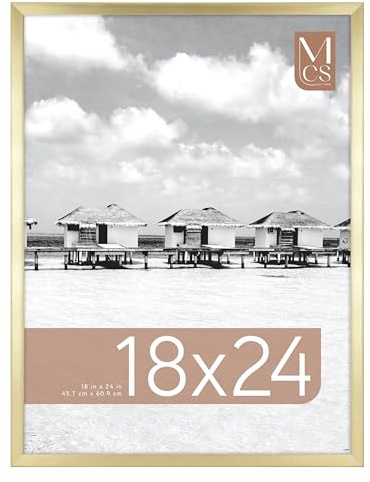MCS Foundation 45,7 x 61,0 cm Posterrahmen, Traditionell Messing, Vertikale und horizontale Wandaufhängung, Großer Bilderrahmen für Fotos, Poster und Kunstdrucke (1er-Pack)