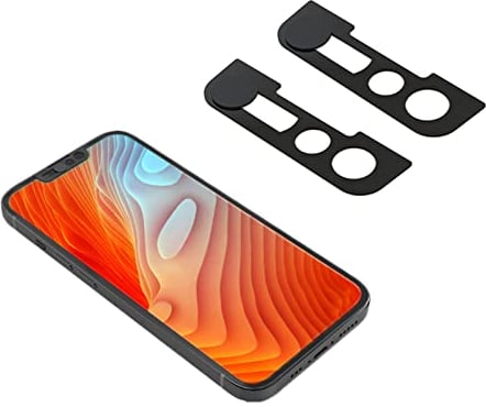 EYSOFT Webcam Cover,Front Camera Cover Compatible with iPhone 13,iPhone 13 Mini,iPhone 13 Pro,iPhone 13 Pro Max,Protect Privacy and Security,Not Affect Face ID, 2 Pack-Black