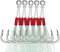 THKFISH Assist Angelkaken Salzwasser Dancing Stinger Jigging Hooks Double Assist Ersatz Angelhaken für Angeln Jigging Kunstköder Haken rot-3-0-5pcs