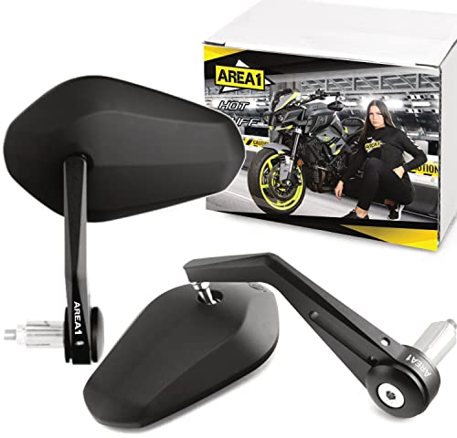 Area1 Motorrad Spiegel Lenkerendenspiegel CNC kompatibel mit MT-125 RE11, MT-125 RE29, RE292 (17-19) (V47)