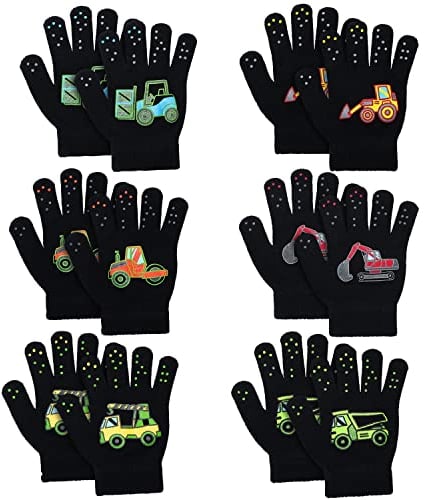 Warme Strickhandschuhe, Stretch Vollfinger Handschuhe, Zauberhandschuhe, Unisex Kinder Winterhandschuhe