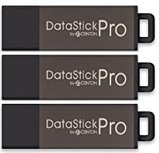 Centon DataStick Pro USB 2.0 Flash Drive 4GB x 3, Grey (S1-U2P1-4G-3)