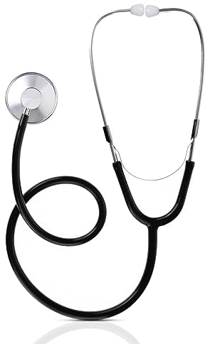 Hygiene100 Flachkopf-Schwarzes Stethoskop, Ultraleicht, Präzise Auskultation, Perfekt für medizinisches Fachpersonal
