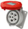 Bals CEE Anbausteckdose gerade 16A 5-polig 400V 6h Einbausteckdose Anbaudose 1320011, Steckdose mit Anschlusstechnik QUICK-CONNECT IP54 für Gewerbe, Baustelle
