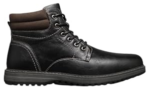 IVACHY Mens Boots Wide fit E Winter Zip Closure combat style lace up insulated warm lining interior UK Size 7 to 12