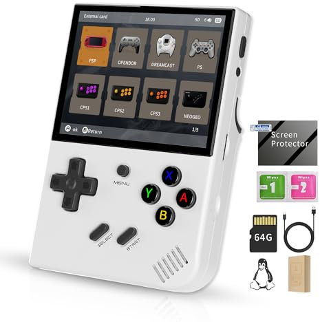 RG35XX Plus Retro Handheld Game Console 3.5 Inch IPS Screen Linux System Video Player Built-in 64G TF Card 5000 Games Support HD-M-I TV Output 5G WiFi Bluetooth 4.2