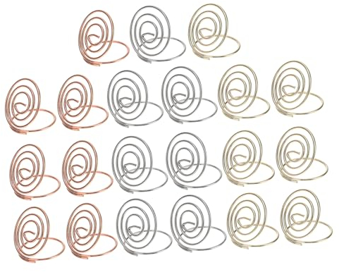 MAGICLULU 21St Desktop-Platzierung karten halter Metallbügel runder Esstisch Hochzeitsfotorahmen Embleme Tischkartenhalter für Notizzettel Tischmenü-Memoclips mit Sitz Geschäftskartenhalter