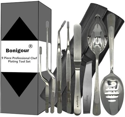 Koch Beschichtungswerkzeuge, professionelles kulinarisches Beschichtungswerkzeug-Set, Küchenchef-Garnierwerkzeug-Set, Fischpinzette, Gebäckspatel, Kuchendekorationspinzette für molekulare Gastronomie