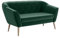 MEBLINI Mini Sofa 2-Sitzer für Wohnzimmer - Mini Lounge für Zwei Personen - Küchensofa - Sofa Klein - Gisela - 2 - Grün Samt