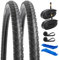 YunSCM 2Pcs Plegable 28 Pulgada Neumáticos 28x1.60 700x40C ETRTO 40-622 más 2Pcs 700C Cámara de Aire AV48mm Valve Compatible 700c Bicicleta 700x40C 700x42C Neumáticos and Cámara de Aire