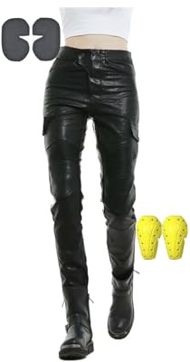 Pantaloni da Moto da Donna Pantaloni da Moto in Pelle Regali Ciclistici per Uomini/Donne Resistente all'Usura, Antivento, Traspirante, Resistente agli Strappi