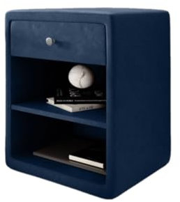 Luxusbetten24 Designer Nachttisch Amy (Samt) Blau